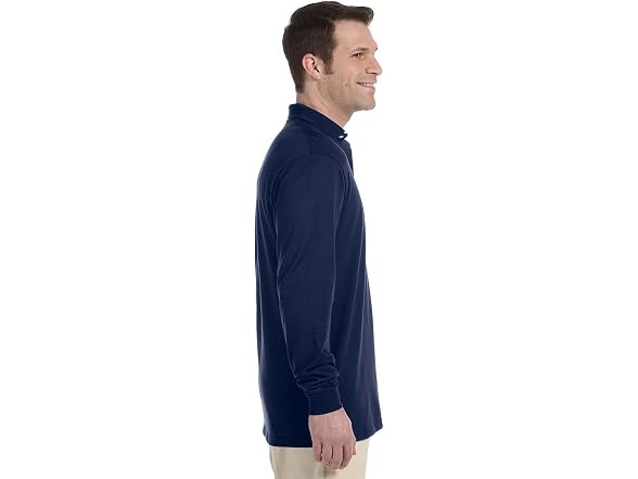 Jerzees Men (M) Long-Sleeve Polo Green-M Jersey