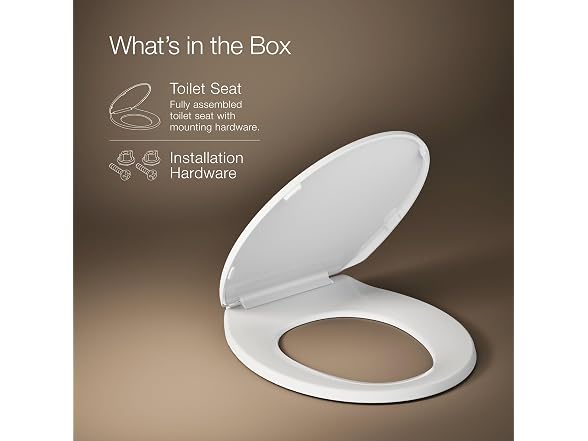 KOHLER K-4775-0 Brevia Round Toilet Seat with Quic