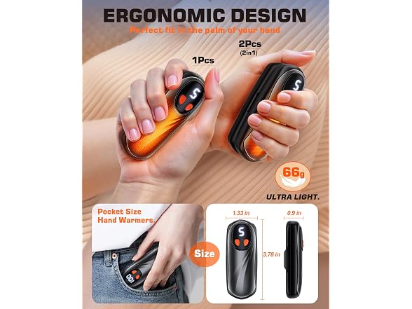Hand Warmers Rechargeable 2PK