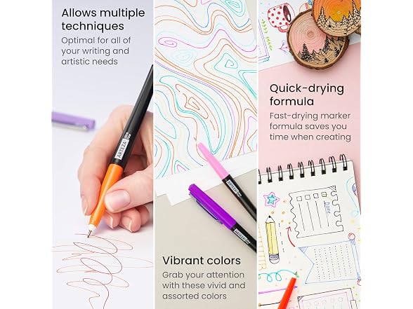 ARTEZA Permanent Markers 24-Color Fine Tip