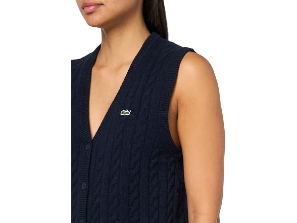 Lacoste Cashmere Cardigan, Navy Blue