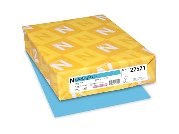 Neenah Astrobrights Color Paper, Lunar Blue, 500 Sheets