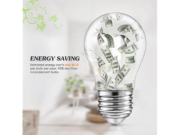 TOBUSA Dimmable Globe A15 6W Edison Bulb 2700K 12PC