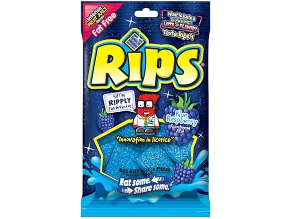 Rips Bits Blue Raspberry, 4-oz. Bag
