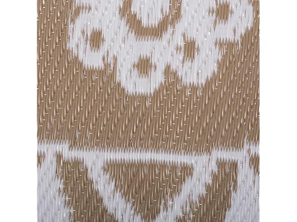 DII Outdoor Rugs Collection Reversible Woven, 5' Round, Taupe Floral