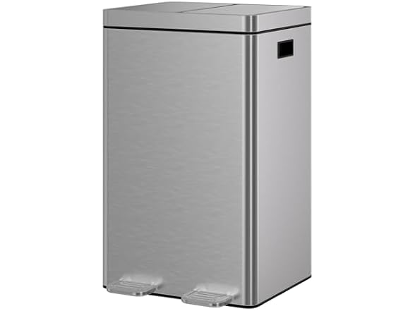 Takywep Dual Compartment Garbage Can, 2×8 Gallon