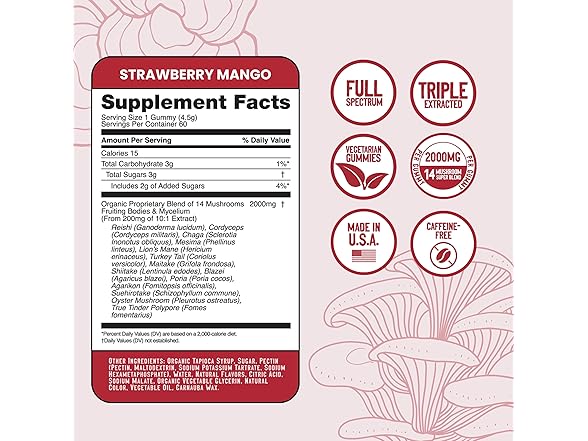 Troomy Daily 14 Mushroom Blend Gummie