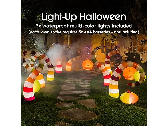 FUNBOY Giant Inflatable Light-Up Yard Snake