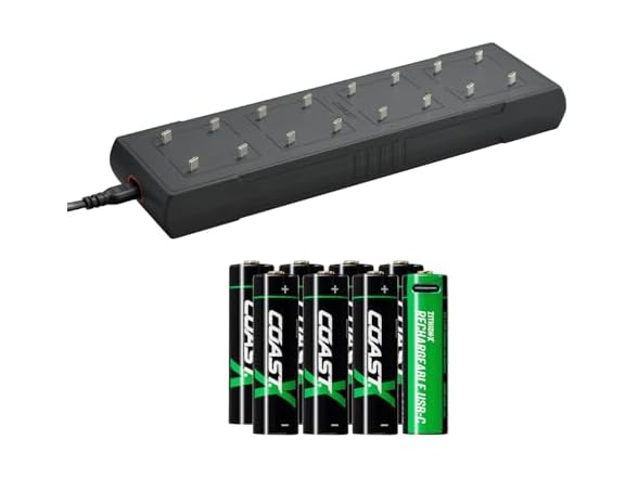 Coast Zithion-X AA Rechargeable Batteries & Charging Station