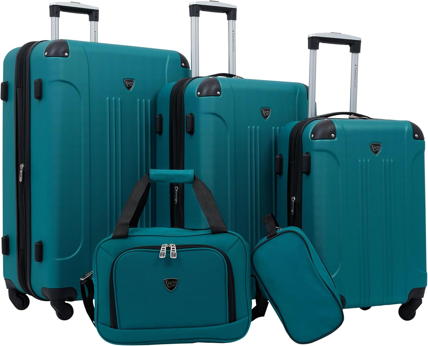 Travelers Club Hardside Luggage, Black, 5 Piece Set - Gallery 21