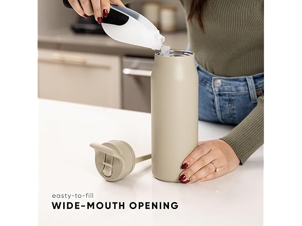 Simple Modern Water Bottle with Straw lid  34oz, Winter White