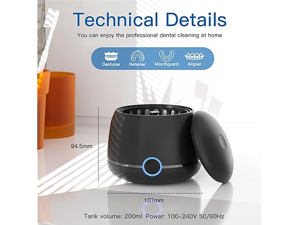 Midomi Ultrasonic Retainer Black Cleaner - Gallery 5