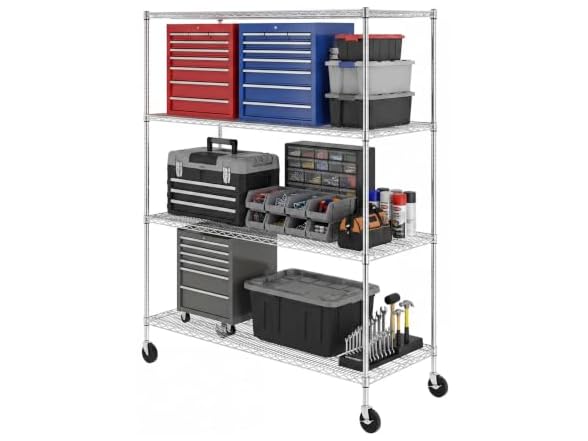 SafeRacks NSF 4-Tier Steel Wire Rack w/Wheels (24"x60"x72")