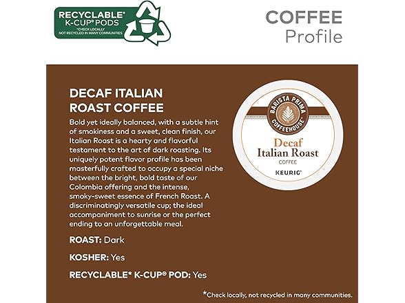 Barista Prima Coffeehouse, Italian Roast Pods 96 count