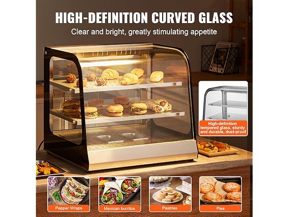 2-Tier Commercial Food Warmer Display, 850W Food