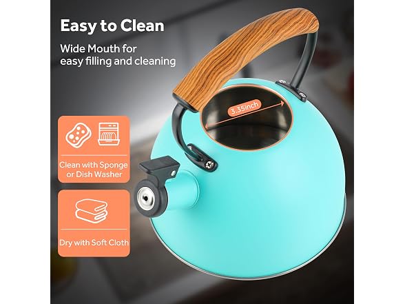 YSSOA Whistling Stovetop Tea Kettle, Blue
