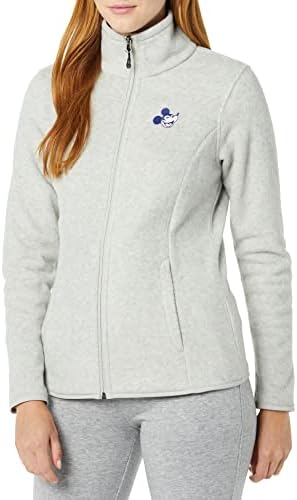 Amazon Essentials Disney | Marvel | Star Wars | Princess Women's Polar Fleece Full-Zip Mock Jackets, Happy Mickey, Large