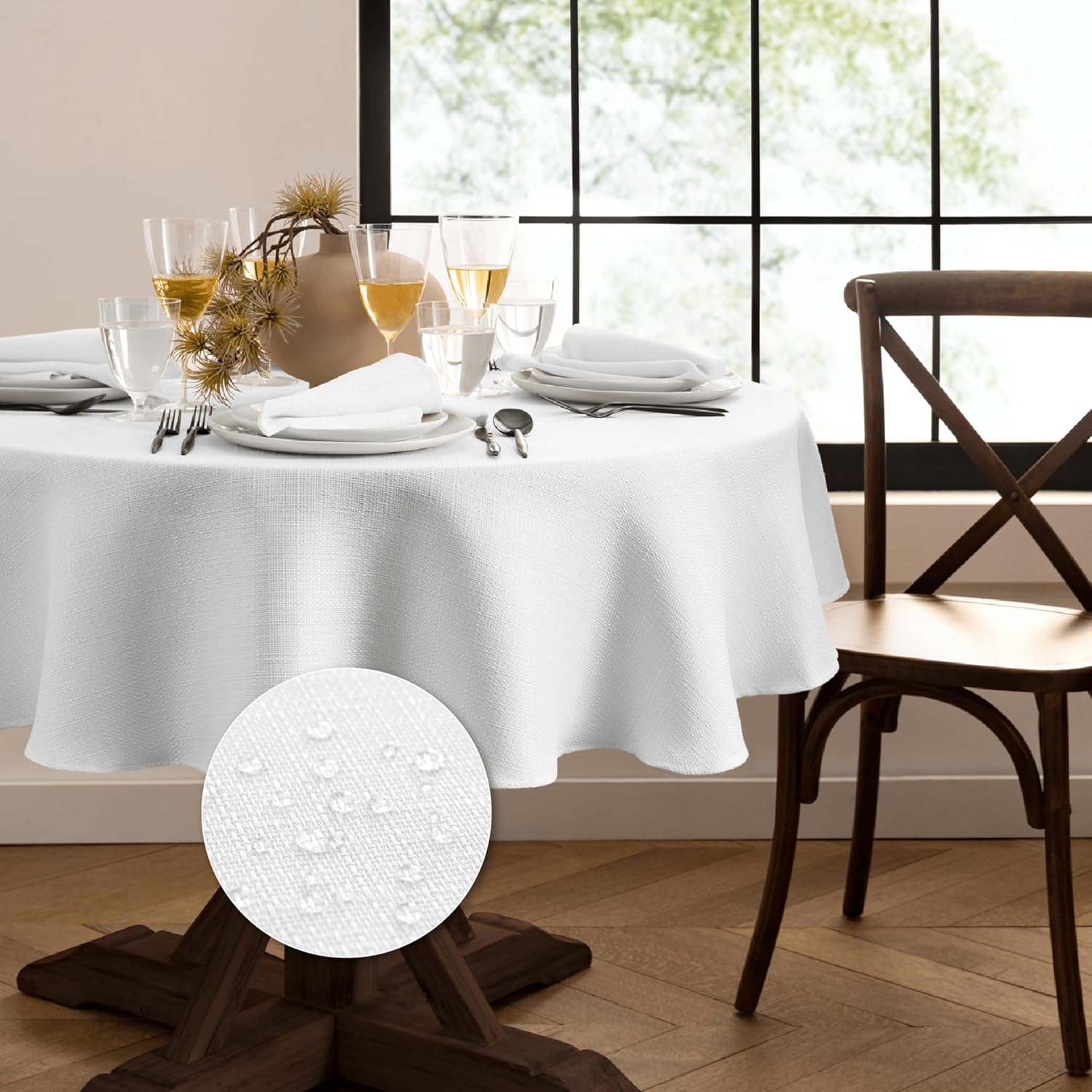 Elrene Home Fashions Laurel Solid Texture Water Tablecloth - Gallery 13