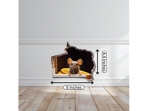 STIXORAMA 3D Mouse Hole Wall Sticker