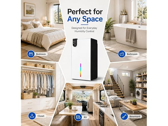 WoEleLigt Dehumidifiers for Home, White Black - Gallery 8