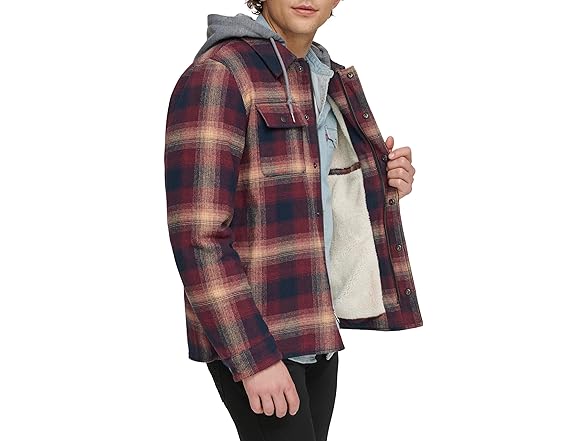 Levis Mens Sherpa Lined Shirt Jacket