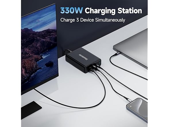 ThunderGo 330W GaN USB-C & XT-60 PD 3.0 Fast Charger