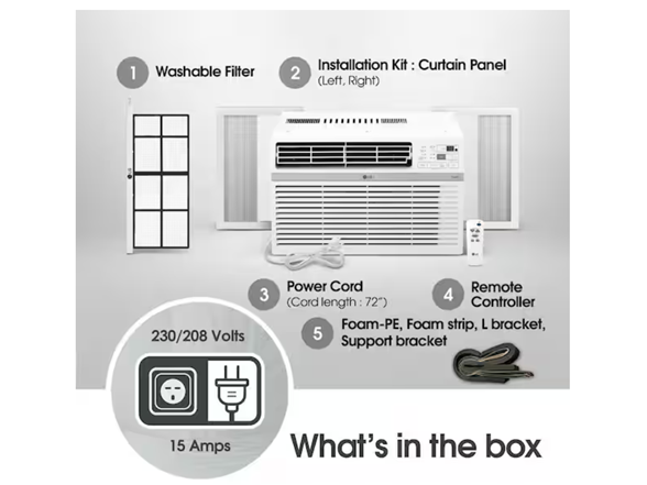 LG 24,500 BTU 208/230V, 15AMP ELECTRONIC SMART WAC W/REMOT