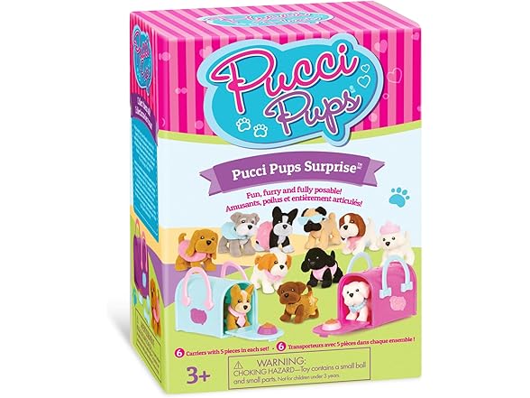 Pucci Pups - Collectible Puppy Set – 6 Toy Dogs