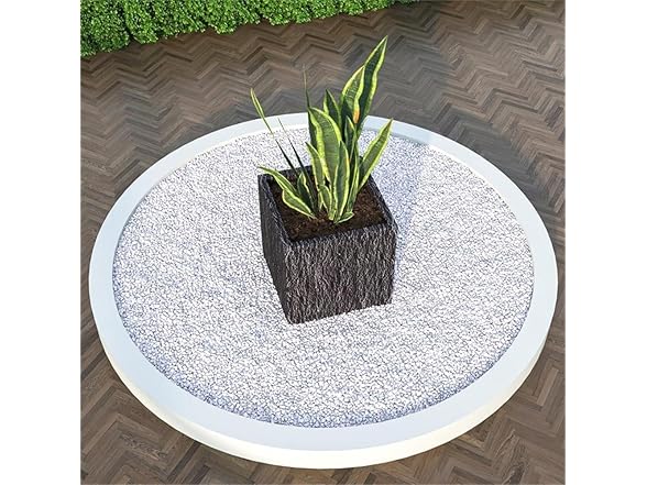 LeisureMod Verdura Stone Planter Black
