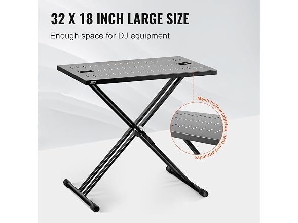 DJ Table Stand, 32" x 20" Portable DJ