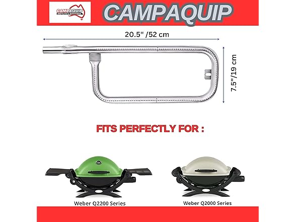 CAMPAQUIP Stainless Steel Tube Burner Replacement for Weber