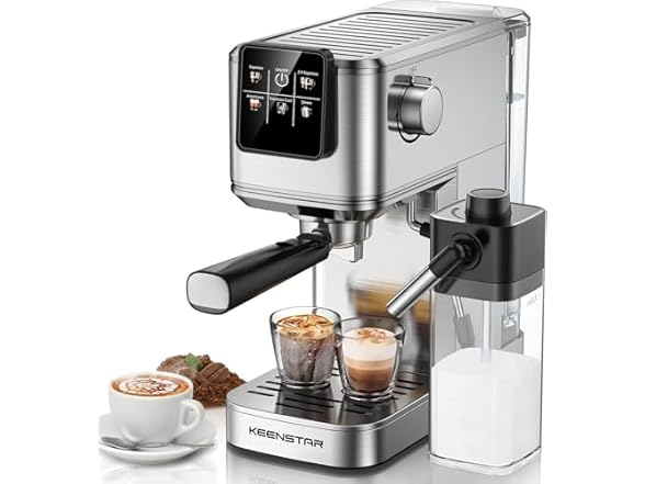 KEENSTAR Espresso Machine with Milk Tank