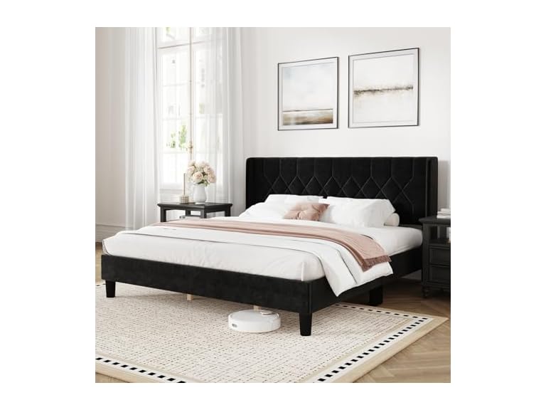 Novilla King Bed Frame, King Bed Frame with Headboard