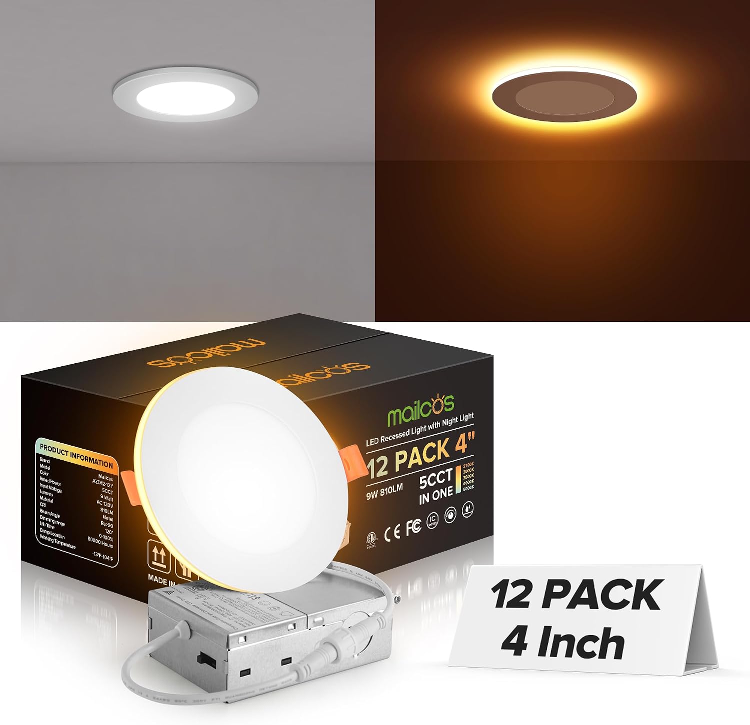 Dimmable LED Recessed Ceiling Light 12-Pack - Gallery 8