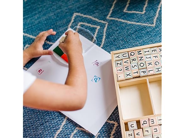 Melissa & Doug Wooden Alphabet Stamp Set