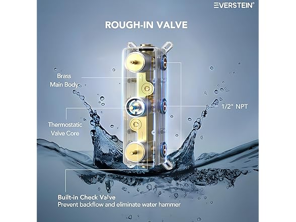 EVERSTEIN SFS1004A-NK12 Brushed Nickel 12" Shower System