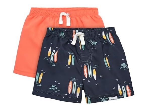 Gerber Baby 2-Pack Swim Trunks 0-3 Months