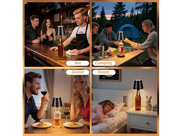 Black Wireless Bottle Lamp