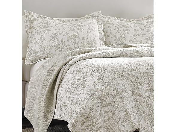 Laura Ashley - King Quilt Set, Soft Cotton