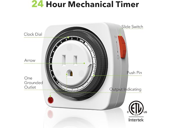 BN-LINK 24-Hour Plug-In Mechanical Timer