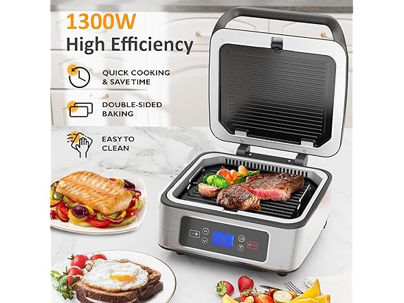 SUNVIVIPRO Electric Panini Press Sandwich Maker