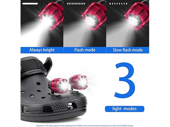 4 Pcs Rechargeable Headlights for Crocs