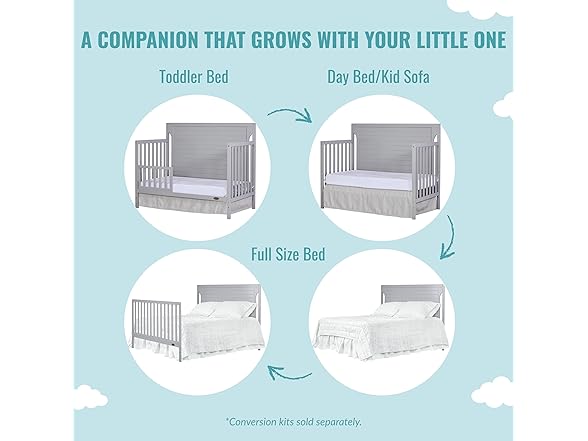 Dream On Me Cape Cod 5-In-1 Convertible Crib