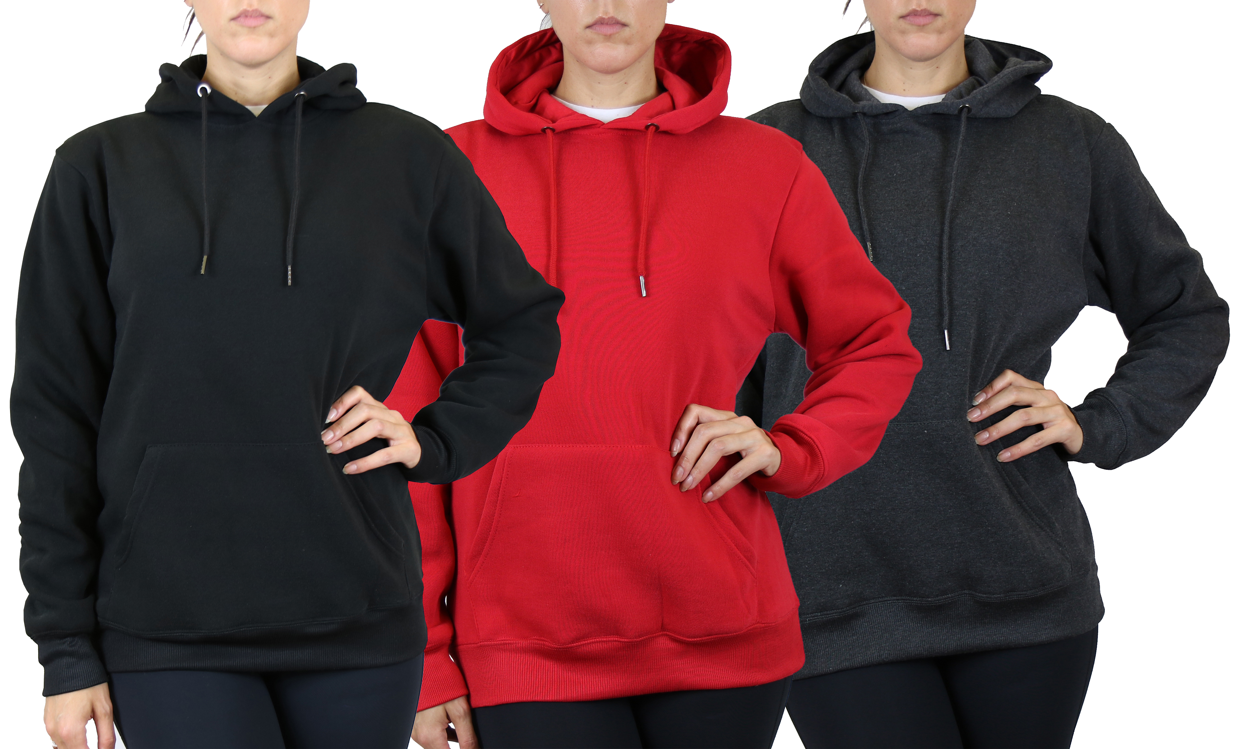 3Pk Womens Loose Fit Pullover Hoodie - Gallery 13