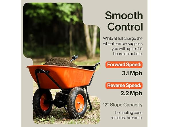 SuperHandy Electric Wheel Barrow - 330lbs Max Load