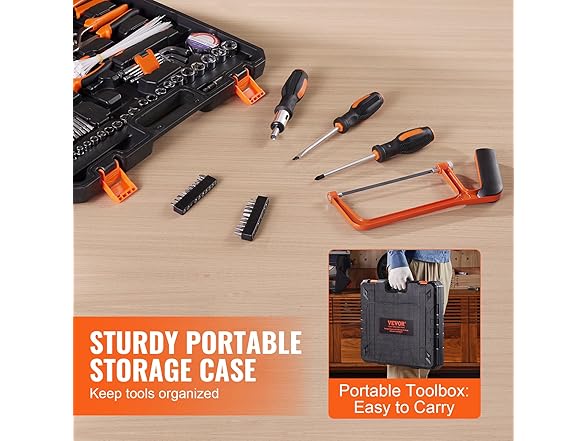 VEVOR 216 Piece General Household Hand Tool Set
