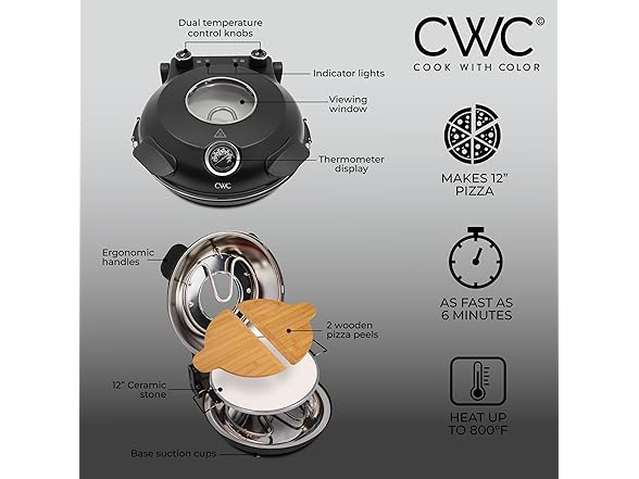 Cook With Color Electric Indoor Pizza Oven