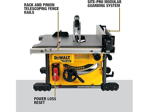 DEWALT DCS7485B FLEXVOLT 60V MAX Table Saw 8-1/4in