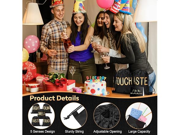 Bafeil 5 Senses Gift Bags 10pc Black