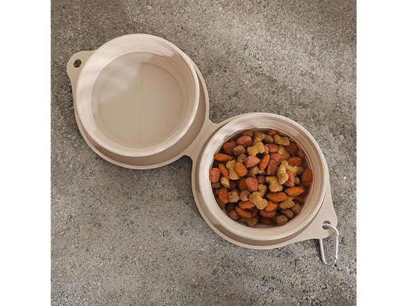 Gibson Home 13" Collapsible Double Silicone Pet Bowl